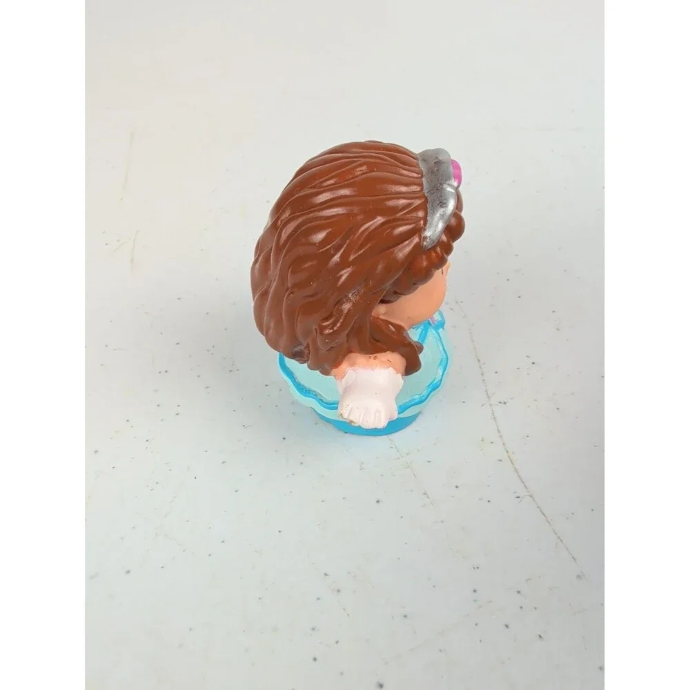 Rare Fisher-Price Little People Fairy Figure Blue Dress Brown Hair Pink Wand